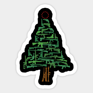 Gun Christmas Tree Sticker